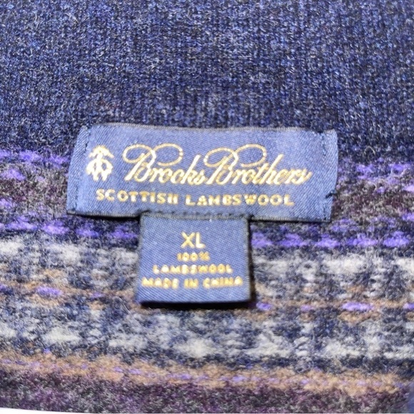 Brooks Brothers Scottish Lamb Wool Men Sweater Size XL - Picture 5 of 6